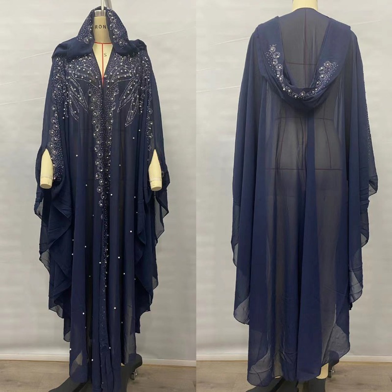 Cape fine à capuche pour femmes, vêtements à la mode, Vintage, Streetwear, Ponchos, manteaux, vestes de fête en diamant scintillant