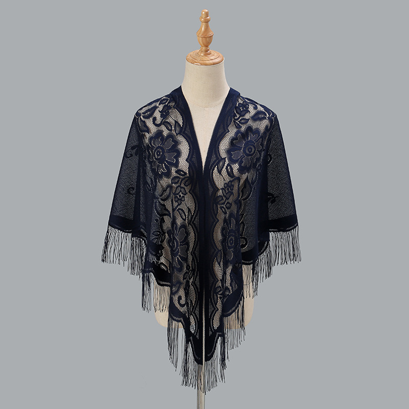 Nouveau châle triangulaire à franges, couleur unie, respirant, pour femmes