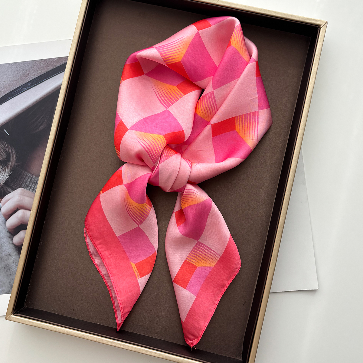 Nouveau Foulard Imprimé en Soie Imitation pour Femme, Carré, Bandana, Bandeau, Écharpe de Cou, Bandeaux pour Cheveux 2026