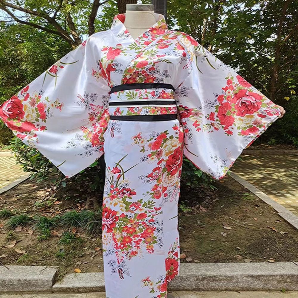 Costume de cosplay, kimono japonais traditionnel, style japonais, imprimé floral, robe kimono pour fille, élégance asiatique