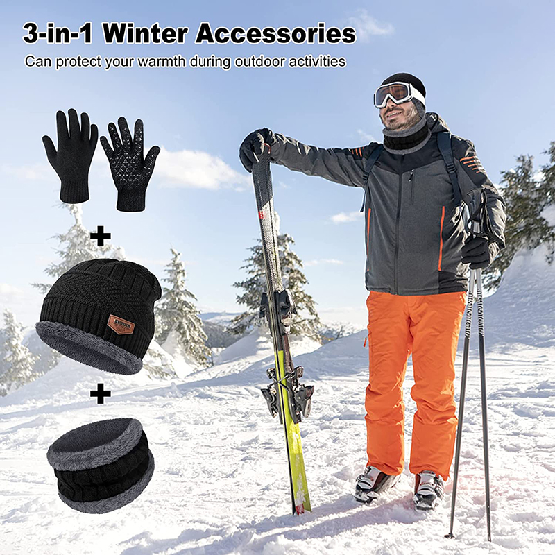 Hiver hommes femmes épais Bonnet chapeau tricoté chapeau hiver casquette Bonnet femme laine cou écharpe casquette cagoule masque Bonnet chapeaux ensemble