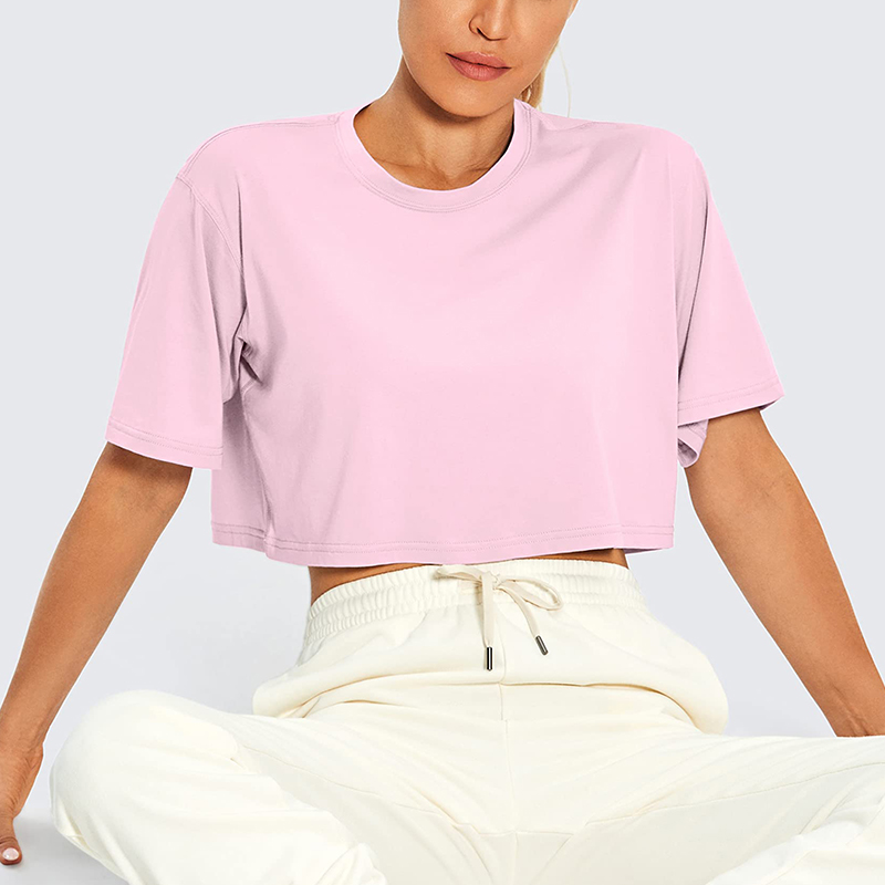 Harajuku chemise drôle Y2K femmes culture hauts décontracté femme rose culture hauts T-shirt col rond court ample T-shirt été Streetwear