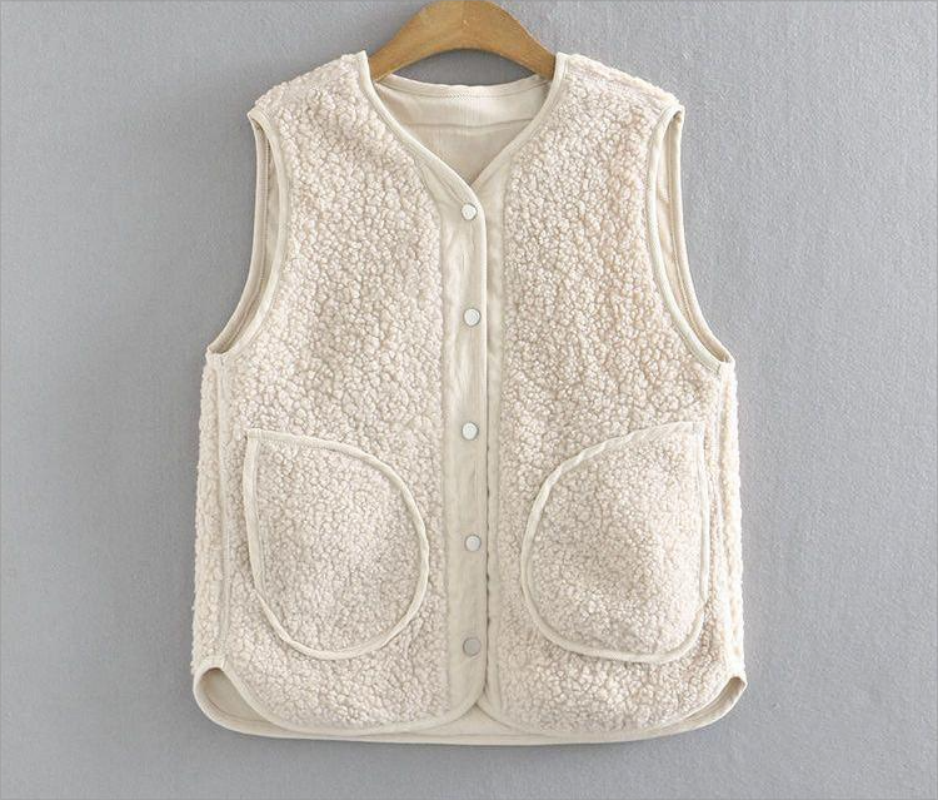 Nouveau gilet réversible double face pour femme, automne-hiver 2026, style littéraire, ample, sans manches, en velours côtelé