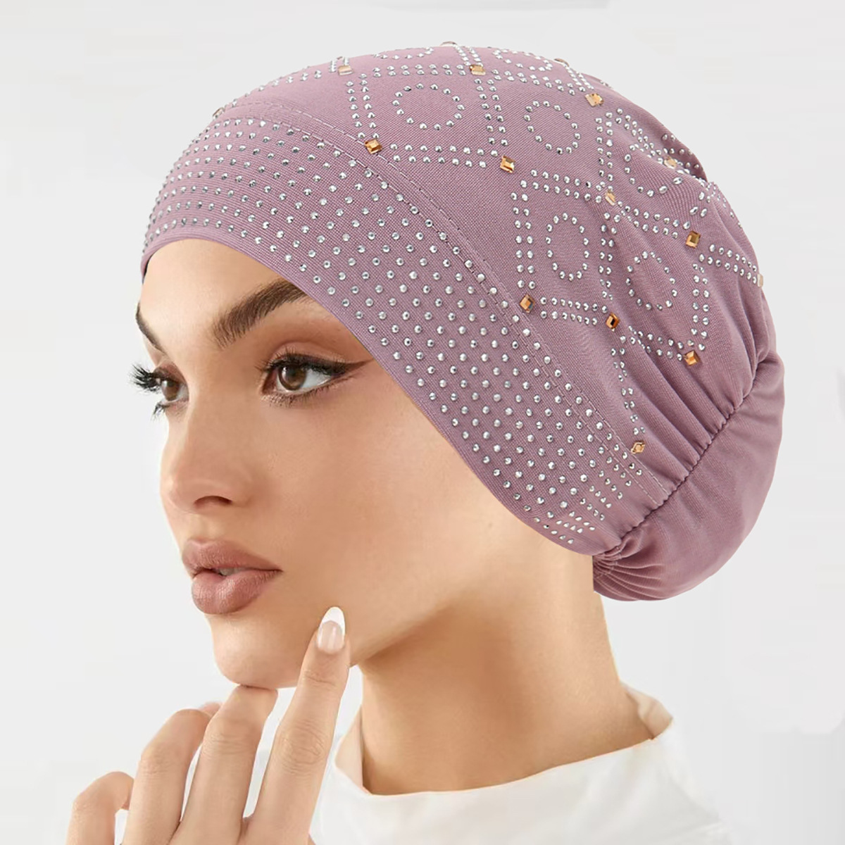 Nouvelle mode diamants foulard chapeau femmes musulmanes couvre-chef sous-écharpe bonnets intérieur Hijab Bonnet perte de cheveux bandeau casquette sous-capuchon