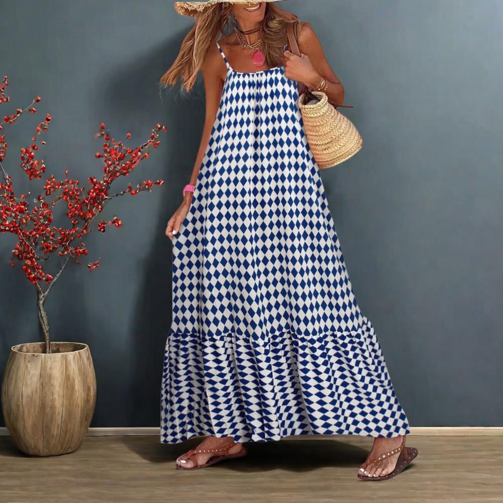 Robe longue bohème à fleurs superposée pour femme, style décontracté, dos nu, idéale pour l'été et la garde-robe