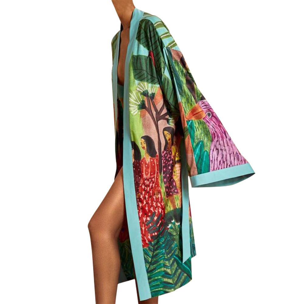 Kimono japonais sexy pour femmes, cardigan, pyjama, vêtements de nuit, robe de bain lisse