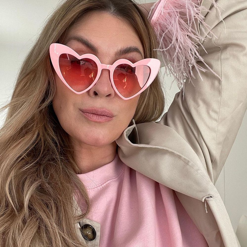 Lunettes De soleil en forme De cœur pour femmes, grande monture, personnalité, Sexy, mignonnes, verres dégradés, marque De styliste, Oculos De Sol