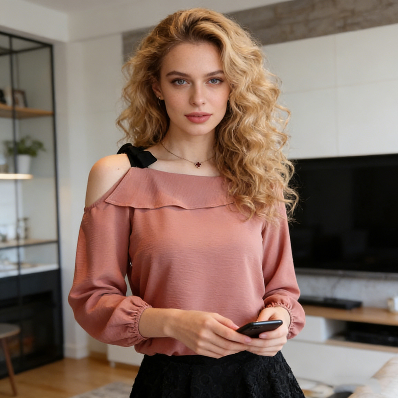 Blouse d'été élégante pour femme, coupe ample, épaules dénudées, couleur unie, style simple et chic, chemise de bureau à manches courtes, Blusas
