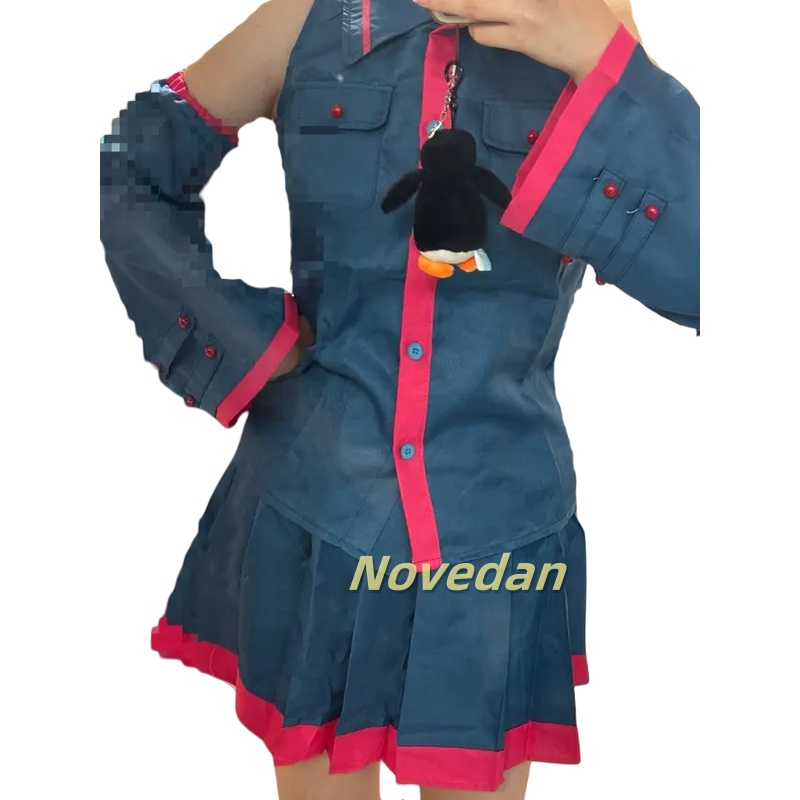 Costume de Cosplay Anime Miku Kasane Teto pour femmes et hommes, uniforme bleu, robe UTAU Vtuber, Costume d'halloween, accessoires de perruque