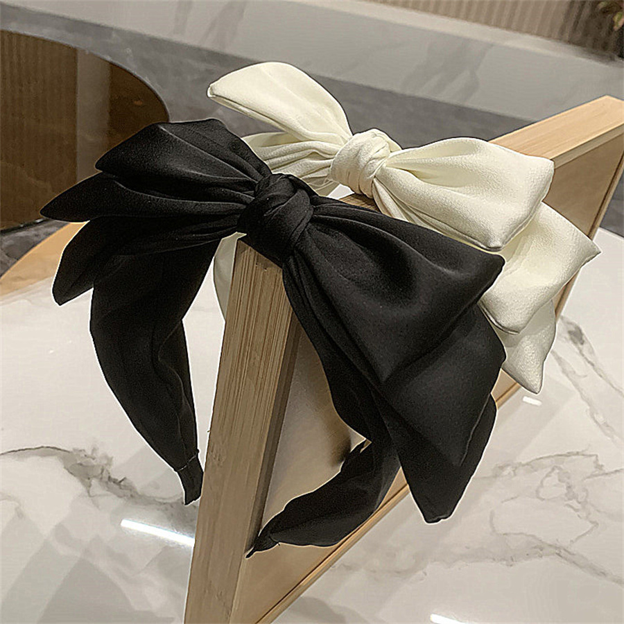 Nouvelle mode rétro femmes bandeau large côté grand nœud papillon bandeau classique décontracté Turban filles chapeaux cheveux accessoires en gros