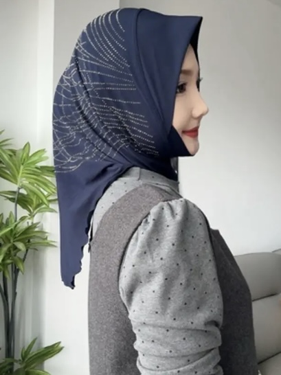 Chapeau musulman musulman pour filles, uni, décontracté, doux, Hijab, couverture scintillante