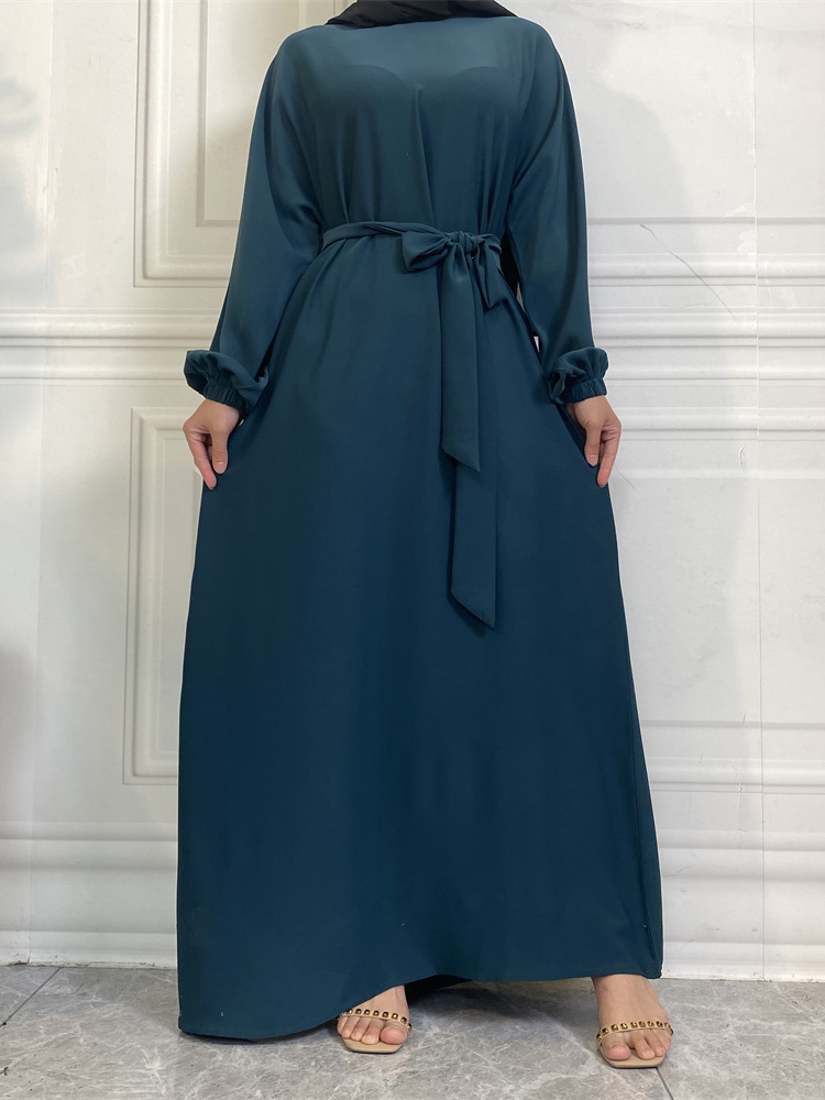 Selle chaude Style Simple robes marocaines caftan turquie couleur unie Golfe Abayas islamique femmes Robe longue musulmane saoudienne Robe Ramadan