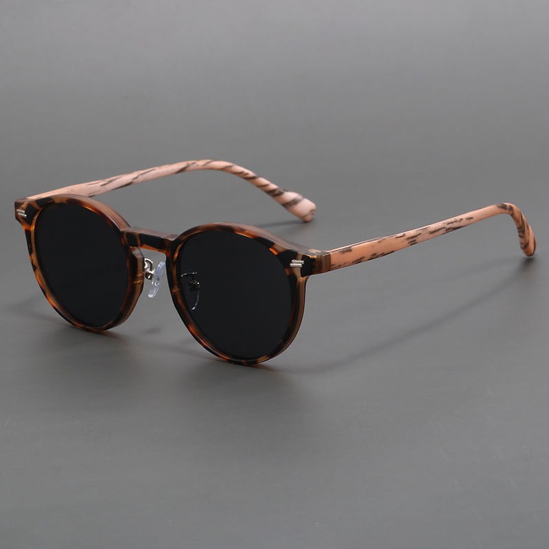 Lunettes de soleil rondes vintage pour hommes et femmes, lunettes de soleil circulaires Hiphelicopter, lunettes de soleil à la mode pour la conduite, le sport, le cyclisme en plein air avec lunettes