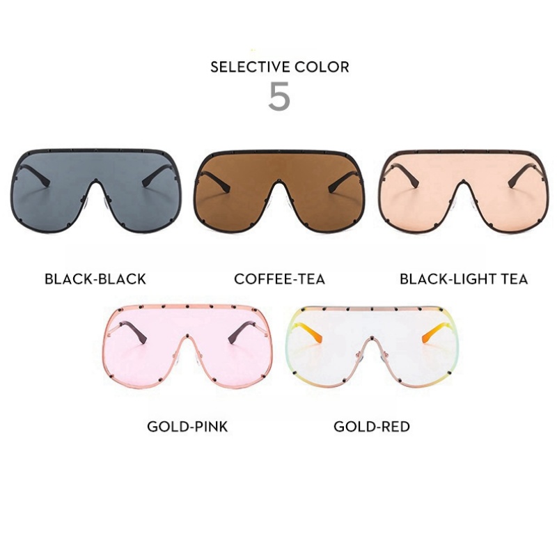 Lunettes de soleil de luxe surdimensionnées pour femmes et hommes, monture de lentille monobloc moderne, haute qualité, nuances UV400