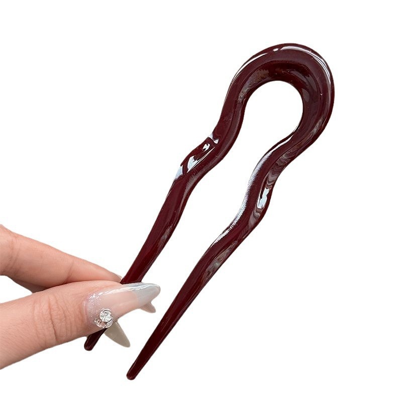 Nouvelle Pince à Cheveux en U pour Femme, Épingle à Cheveux en Acétate Effet Écaille de Tortue, Design Géométrique, Accessoire de Coiffure, Bâtonnets à Cheveux pour Fille