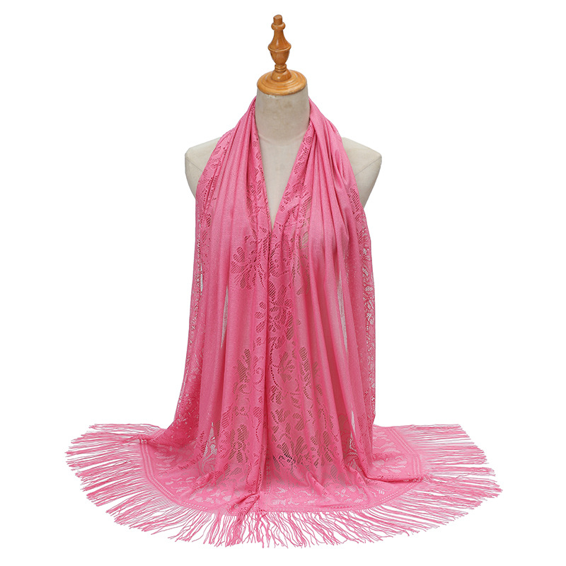 Écharpe de Sauna en Dentelle pour Femme, Châle Long de 60x180cm, Nouvelle Collection