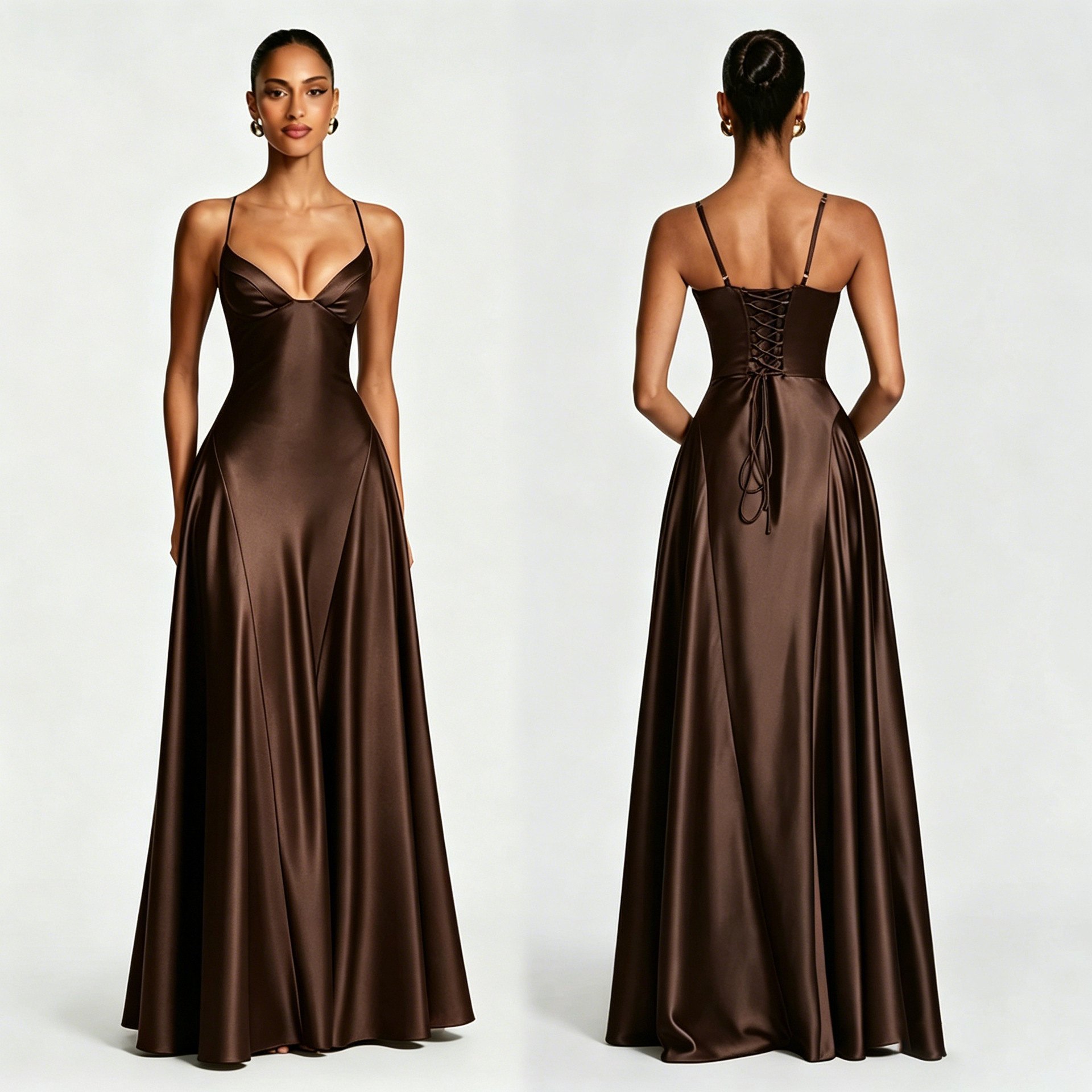 Robe longue en satin, style corset, dos nu, robe maxi décontractée pour femme, robe de soirée, robe d'invitée de mariage, bleu, noir, jaune, blanc, rose, robe de bal