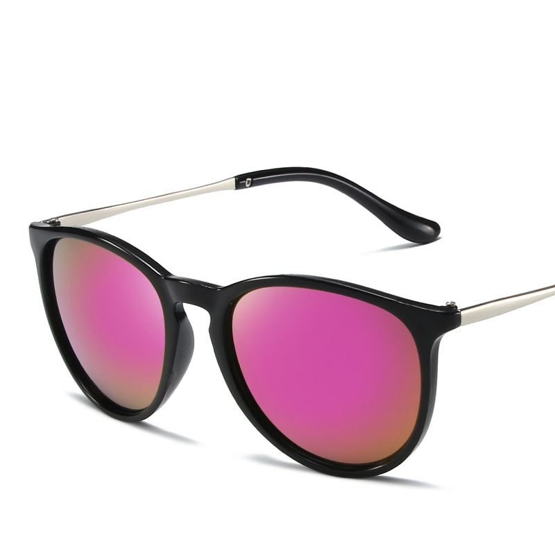 Lunettes de soleil Vintage à monture métallique populaire pour femmes et hommes, rondes, lunettes pour hommes et femmes, Film réfléchissant ﻿