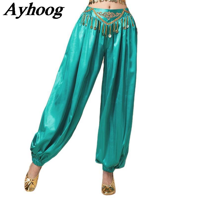 Nouveaux pantalons de danse indienne pour femmes, costume de danse du ventre Jasmine Princess, pantalon de cosplay pour adultes, Bollywood, princesse arabe
