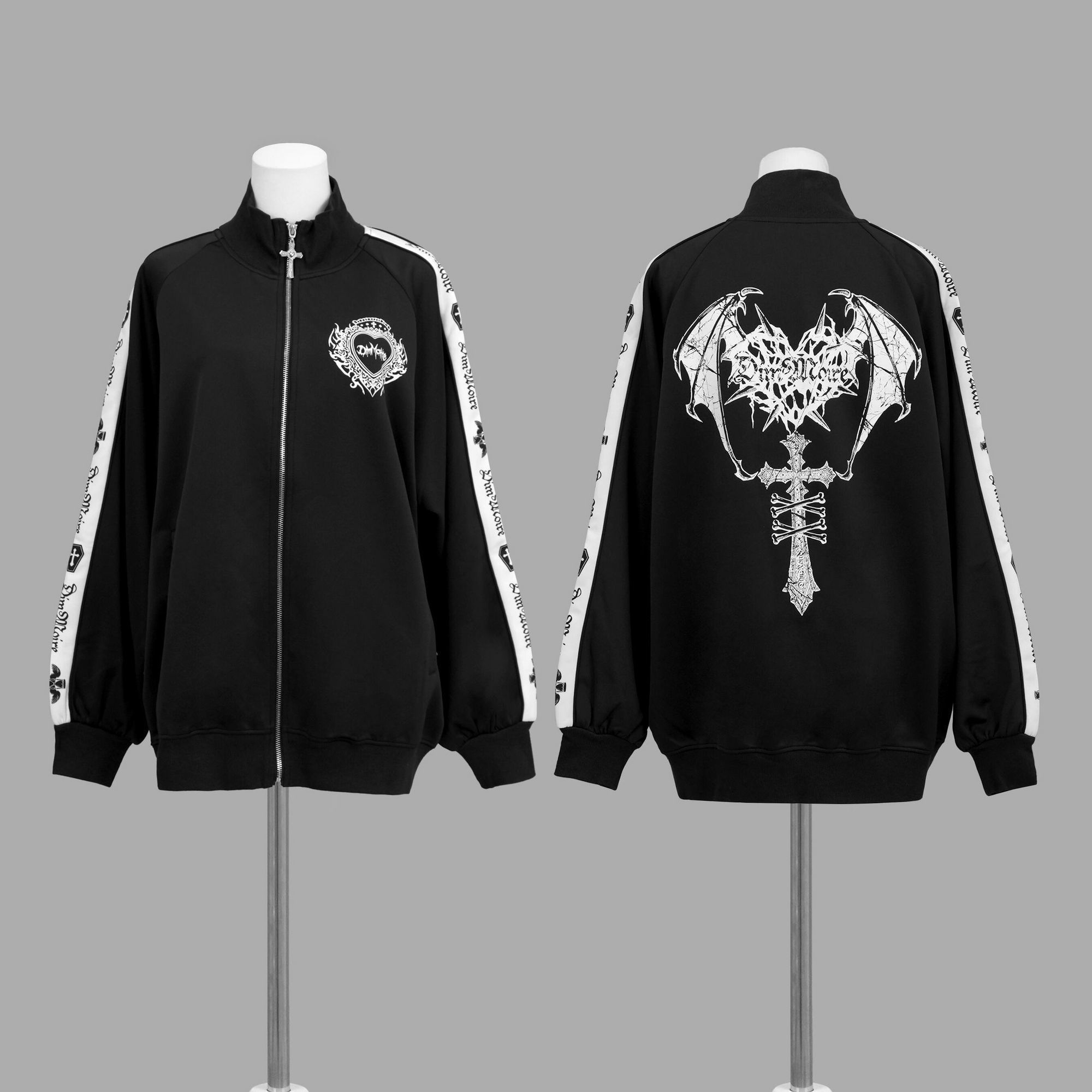 Manteaux à capuche de Style Punk japonais Y2k pour femmes, veste surdimensionnée imprimée, gothique Csual Grunge, sweat-shirt à Double fermeture éclair