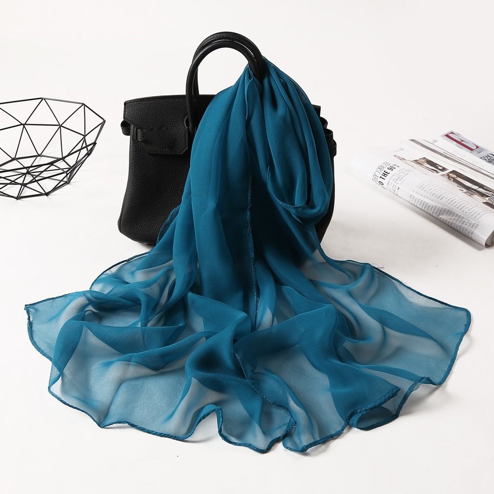 Élégant foulard en mousseline pour femme, couleur unie, châles et étoles longs et fins, doux, respirant, protection solaire pour la plage, hijab