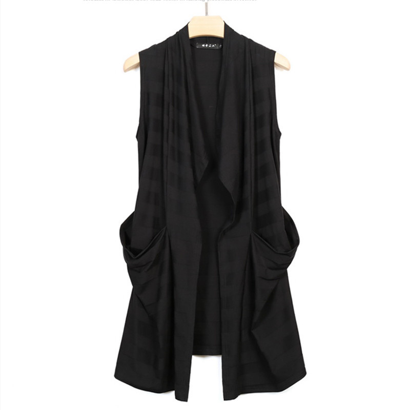 Veste longue sans manches style gothique pour homme, manteau style Hip Hop décontracté, mode coréenne, Vintage, Cardigan, 2023