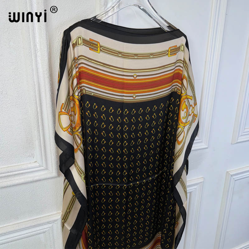Robes d'été WINYI, robes sexy pour femmes africaines, taille unique, imprimé bohème, vêtements de plage, robes de soirée, kaftan femme, vêtements de plage musulmans.