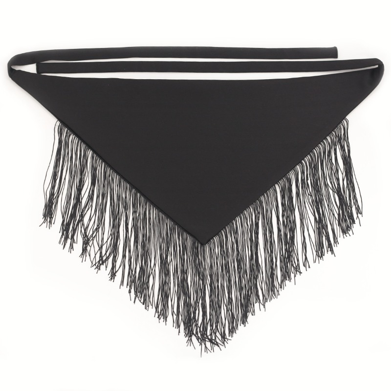 Ceinture de taille élégante en tissu noir pour femmes, avec pompons à franges, pour robes, chemises et jupes, couverture de taille pour femmes