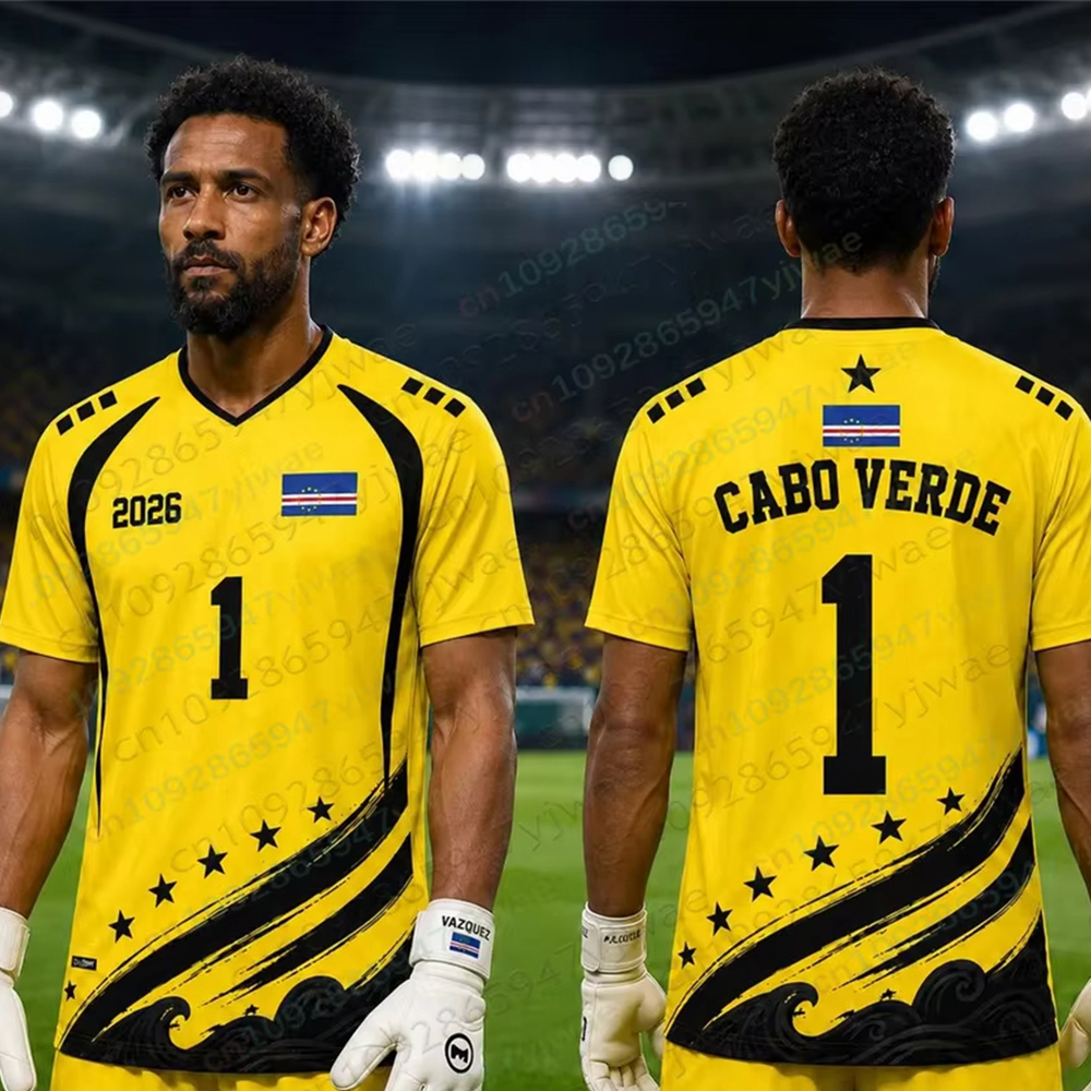 Maillot de football 2026 Hero Cabo Verde No.1 Vozinha – T-shirt de sport ample, respirant et à séchage rapide pour hommes et femmes