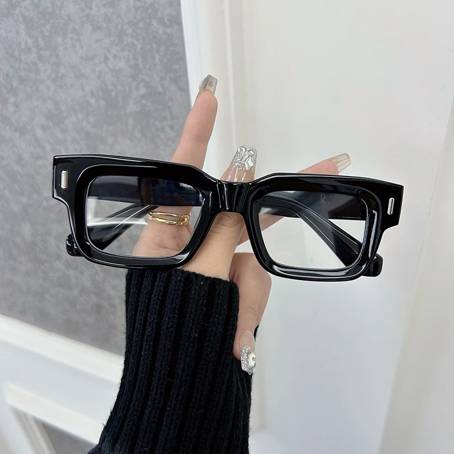 Lunettes rectangulaires transparentes pour hommes et femmes, monture de lunettes classique, lunettes élégantes, mode vintage, lentille transparente