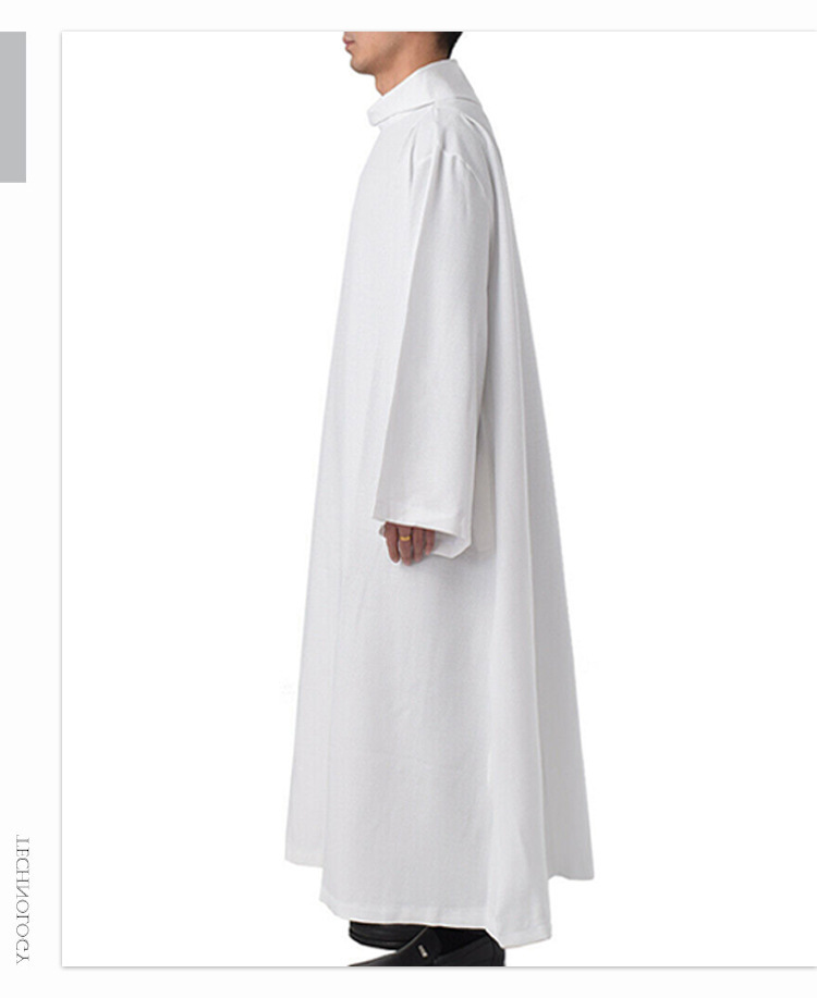 Costume de cosplay médiéval, robe longue de sorcière blanche, robe de prêtre d'église, robe de fantôme de la mort, robe de spectacle d'Halloween, robes arabes