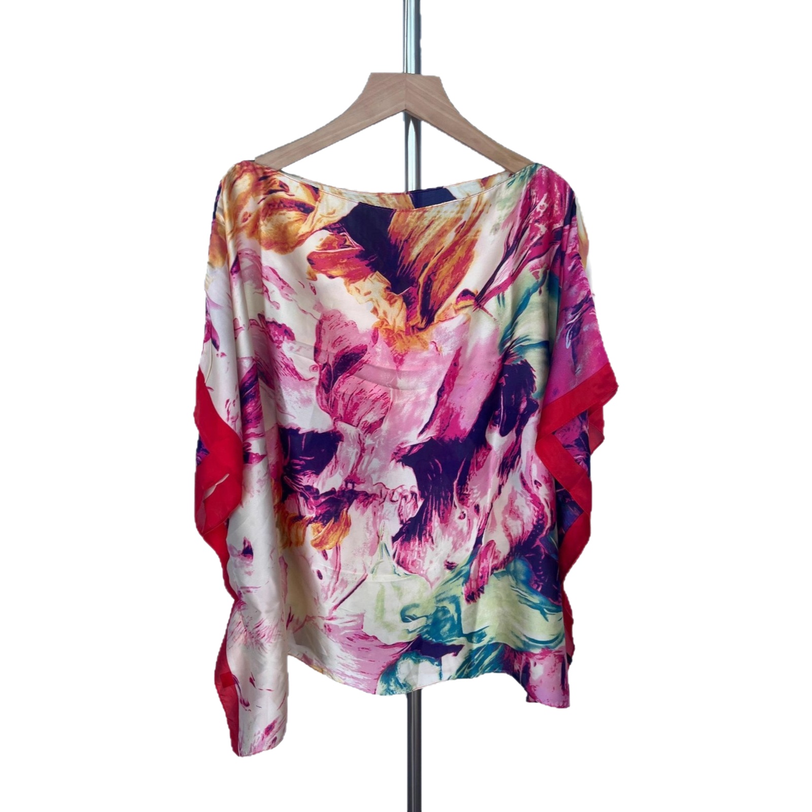 Nouveau châle de voyage en satin de soie pour femme, à manches courtes, élégant, protection solaire, cardigan ouvert en polyester tissé pour le quotidien