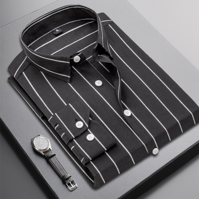 2025 chemise rayée à manches longues pour hommes automne jeunesse affaires de haute qualité à la mode Cool polyvalent tendance affaires décontracté