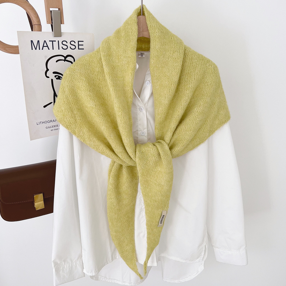 Laine hiver écharpe pour femmes chaud triangle tricot foulards Hijab solide dame châle enveloppement femme Pashmina Bandana foulards nouveau