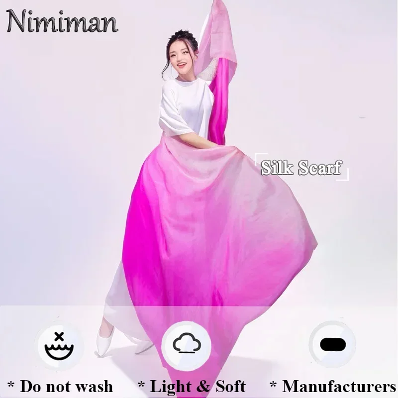 Voiles de danse orientale en soie véritable pour femmes, légers, dégradés, faits à la main, pour adultes