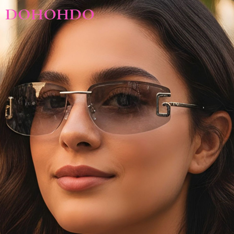 2025 mode marque de luxe Design sans cadre lunettes de soleil femmes à la mode hommes lunettes en plein air conduite ombre lunettes de soleil dames UV400 Очки