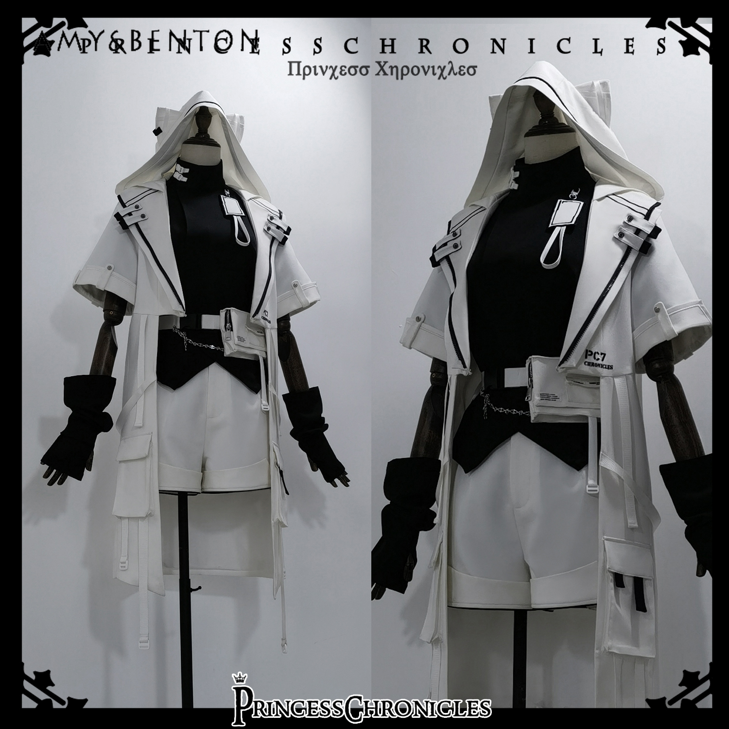 Ensemble de Cosplay Prince Lolita, sous-culture japonaise, Anime, oreilles de chat mignonnes, à capuche, col croisé, manteau Blazer, tenues de Style Goth Harajuku