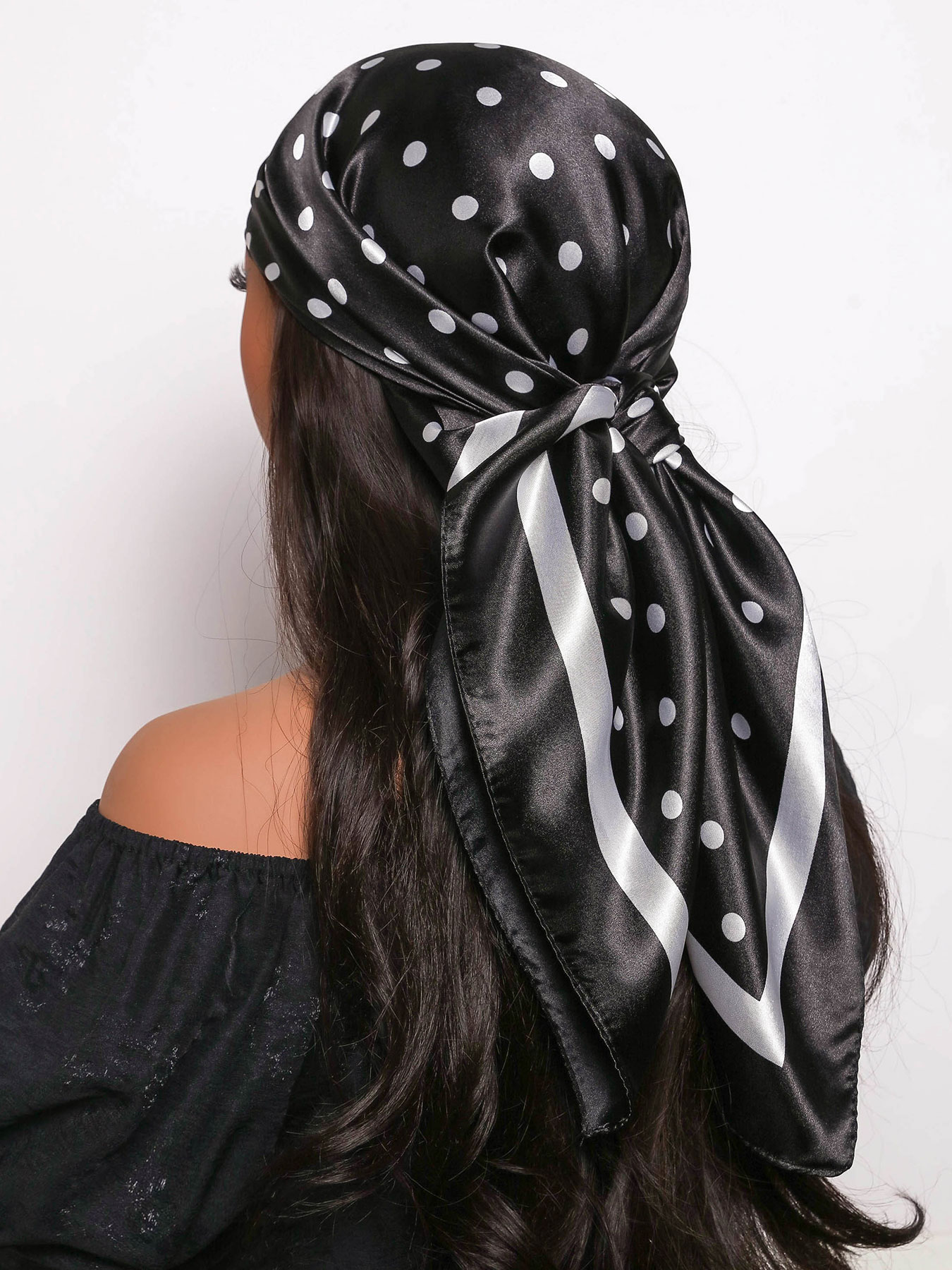 Foulard de tête de printemps pour femmes, Foulard carré en soie 90x90cm, Bandana en Satin, Foulard doux, Hijab, Foulards pour cheveux pour dames