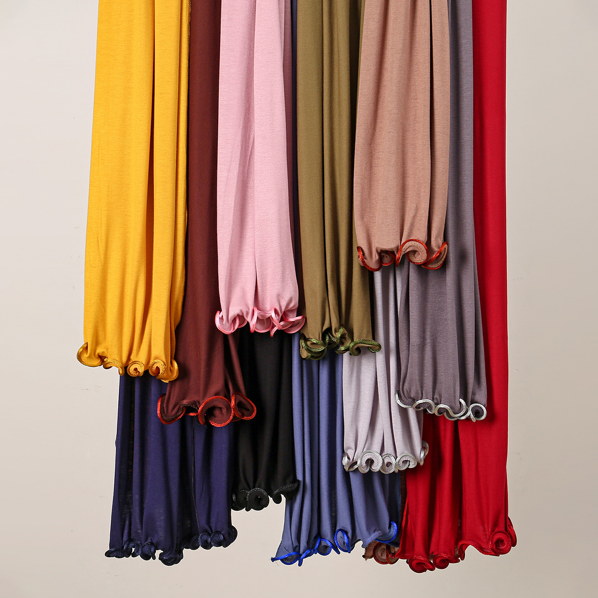 Nouveauté Modal coton Jersey Hijab écharpe pour femmes châle extensible plaine bandeau musulman mode couleur unie Long silencieux