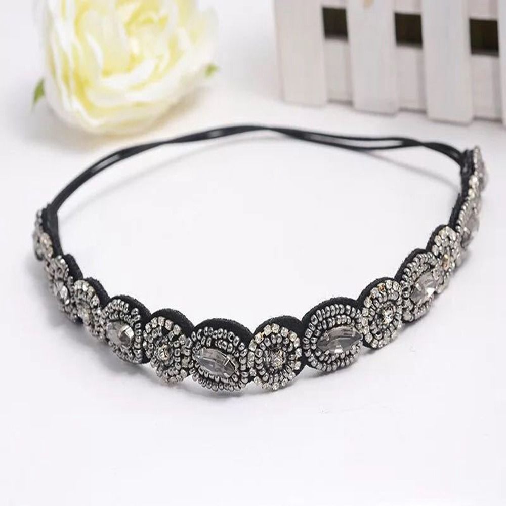 Serre-tête de style ethnique, accessoires bohèmes, bandeau perlé en strass, élastique pour cheveux, style coréen