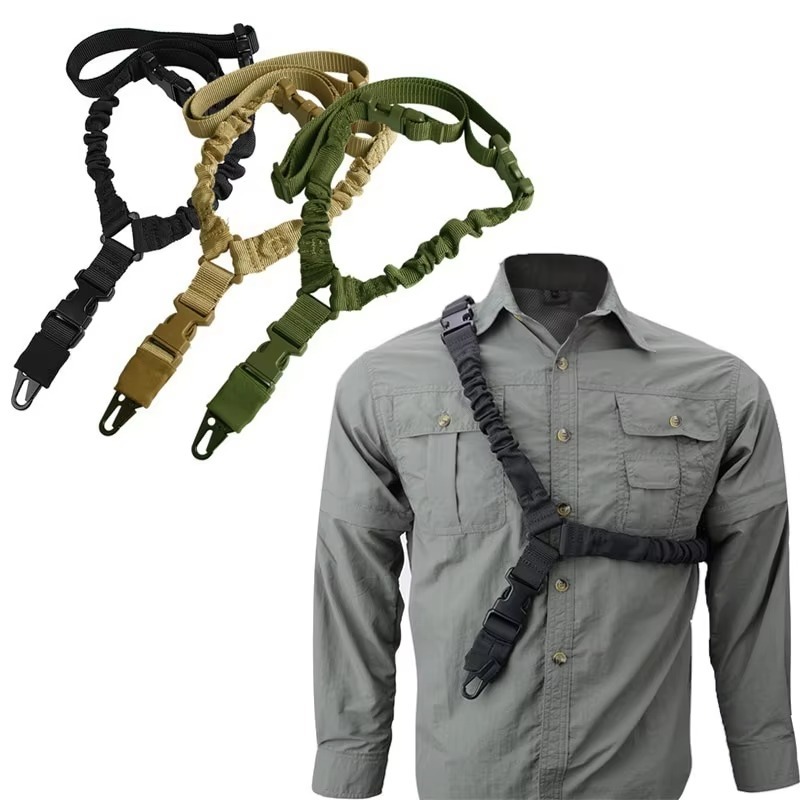 1 Pièce Sangle Tactique de Camouflage pour Hommes et Femmes, Harnais Tactique Monopoint d'Extérieur, Corde Tactique CS pour Arme, Corde de Sécurité Diagonale