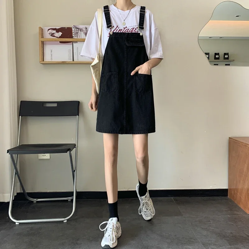 Salopette femme Denim bretelles robe angleterre Style robe d'été jean robe femmes effiloché robe d'été Salopette Femme