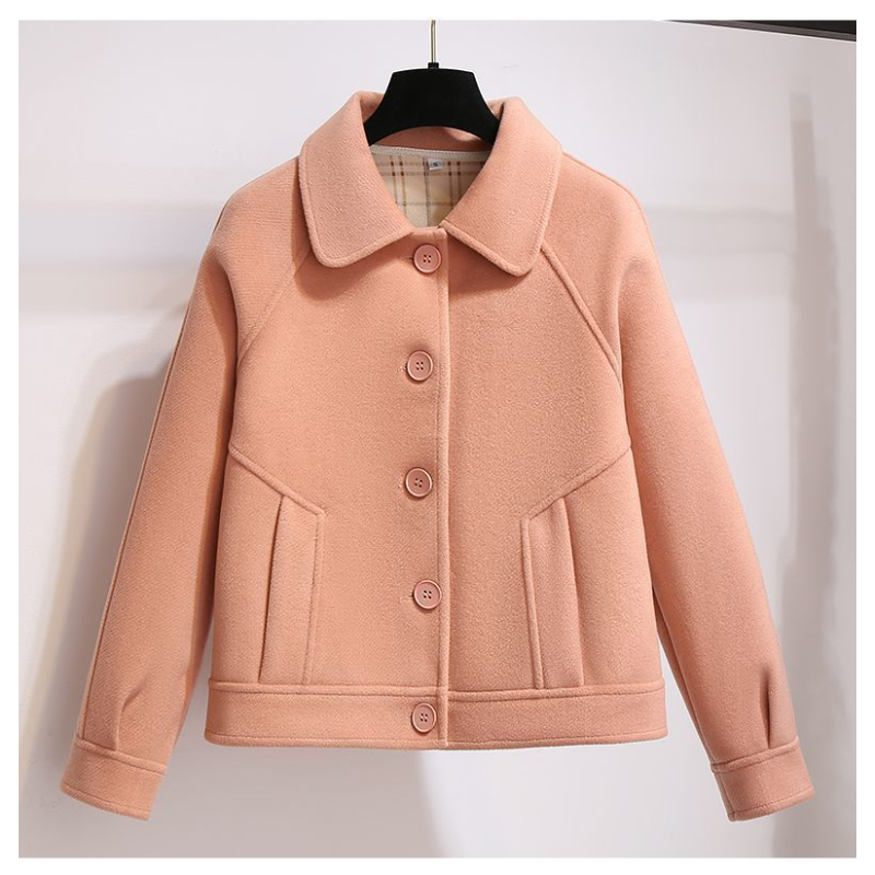 Manteau court en Tweed ample pour femme, veste rétro coréenne, nouvelle collection printemps et automne