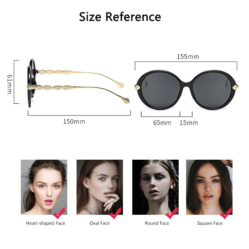 Lunettes de soleil rondes surdimensionnées pour femmes, lunettes de soleil rétro à grande monture avec protection UV400