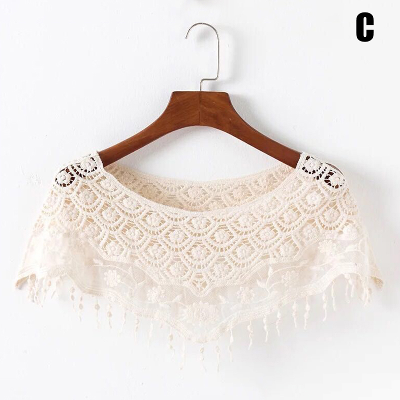 Châle poncho court en dentelle ajourée pour femme, style vintage, élégant et mignon, idéal pour mariage, robe de soirée ou comme écharpe en dentelle