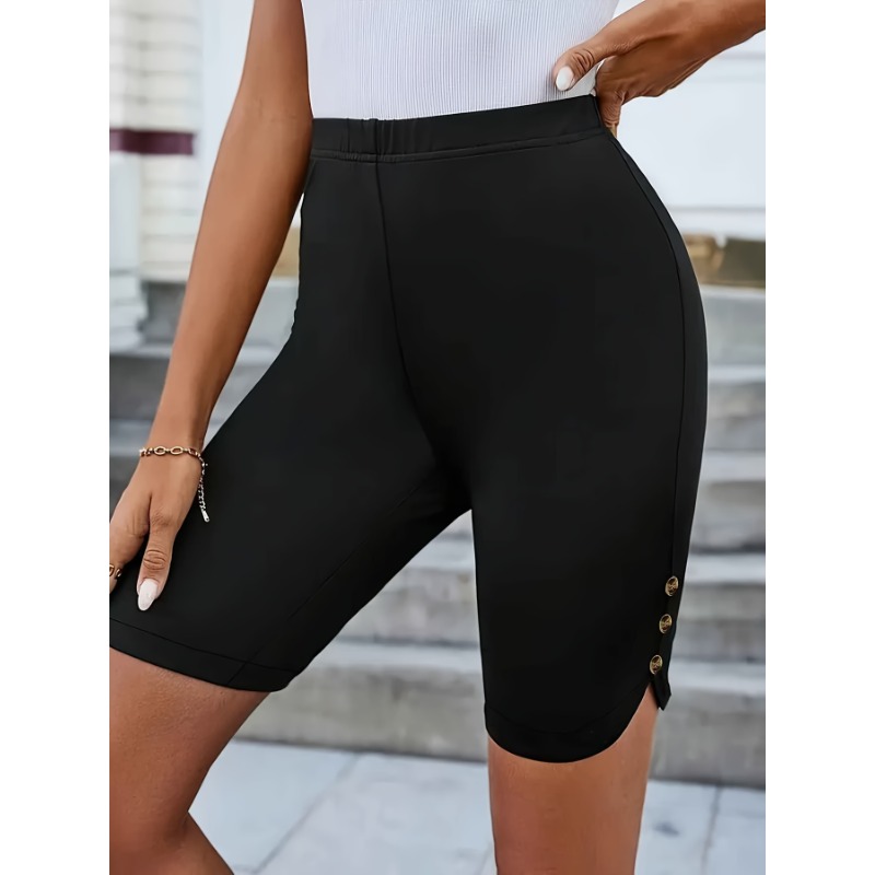 Short de Yoga pour femmes, grande taille 1XL-5XL, taille haute, longueur aux genoux, extensible, décontracté, léger et confortable