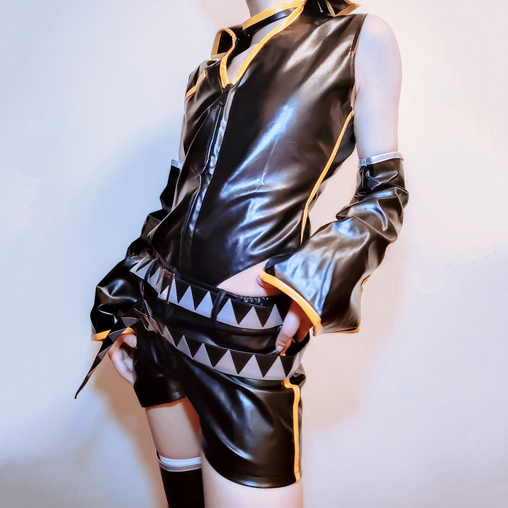 Costume de Cosplay Len de jeu animé pour adultes, unisexe, haut et short en cuir PU, tenue de fête Punk d'halloween, uniforme