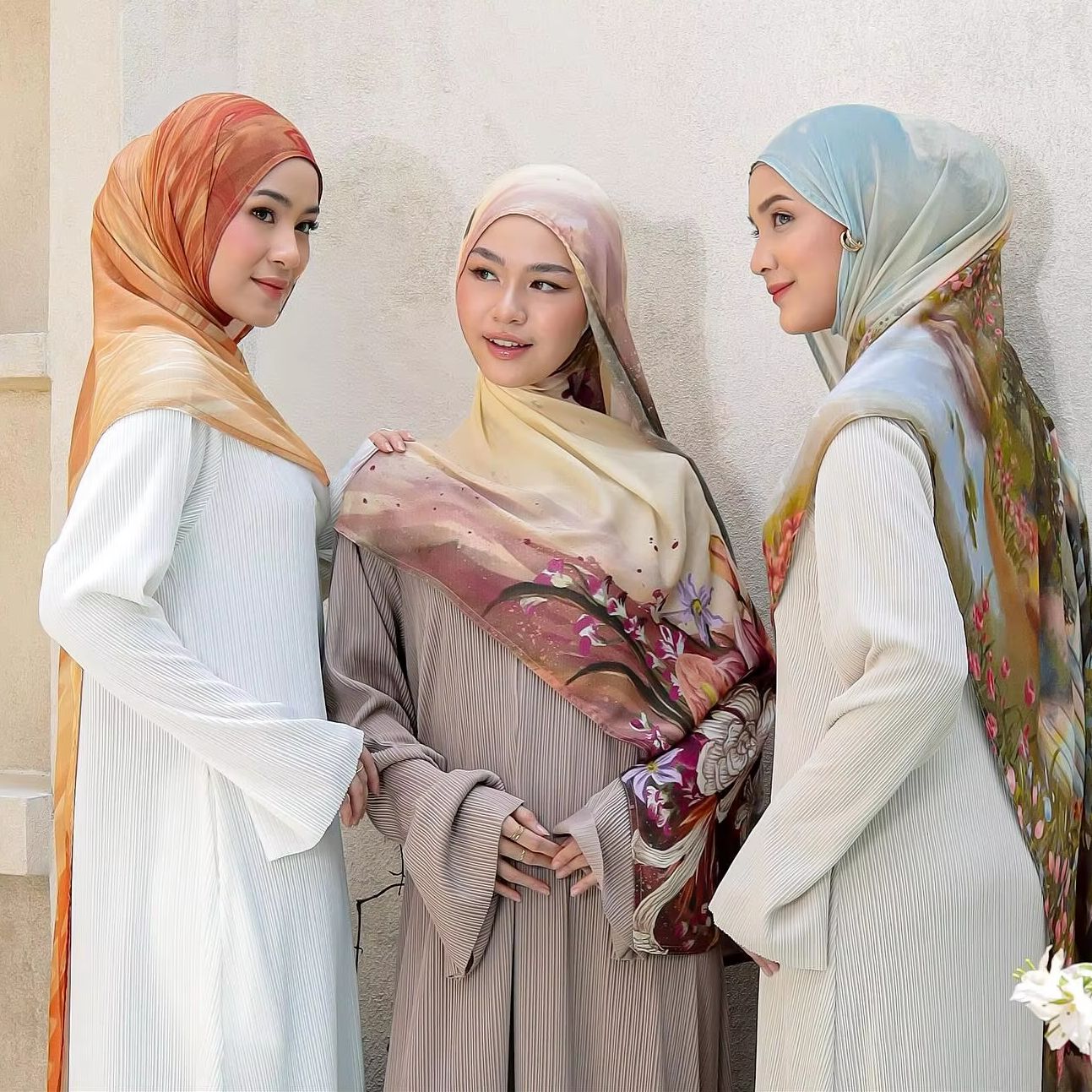 Nouvelle aquarelle imprimé rayonne Modal musulman Hijab écharpe pour femmes Ombre impression Foulard châle enveloppement femme Turban Foulard Bandana