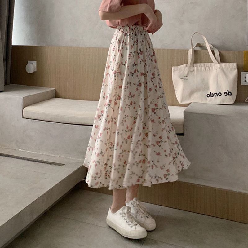 Jupe longue plissée trapèze pour femme, robe de Rh, coupe régulière, élégante, décontractée, mode printemps et été, nouveau