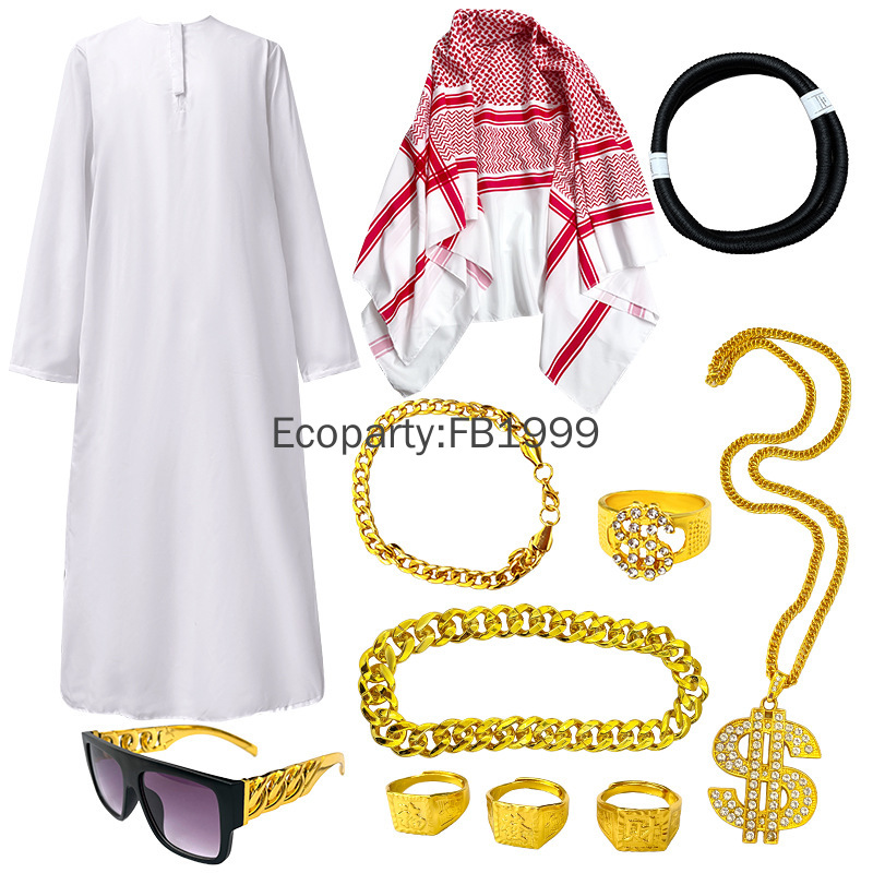 Adulte arabie arabe Sheikh Costume hommes Halloween drôle berger Prince arabe Cosplay tenues pourim Spoof thème fête habiller